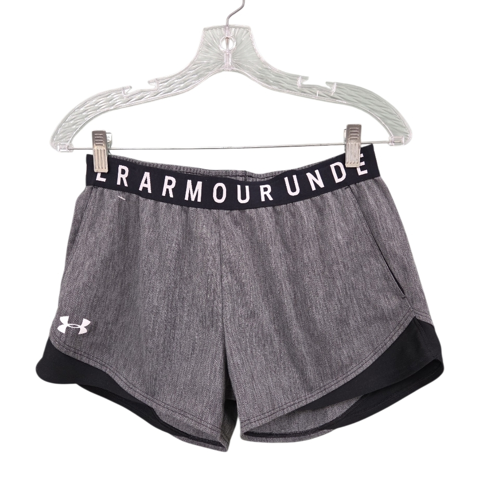 Under Armour Women's Heathered Black Athletic Shorts Size Small Workout Gym